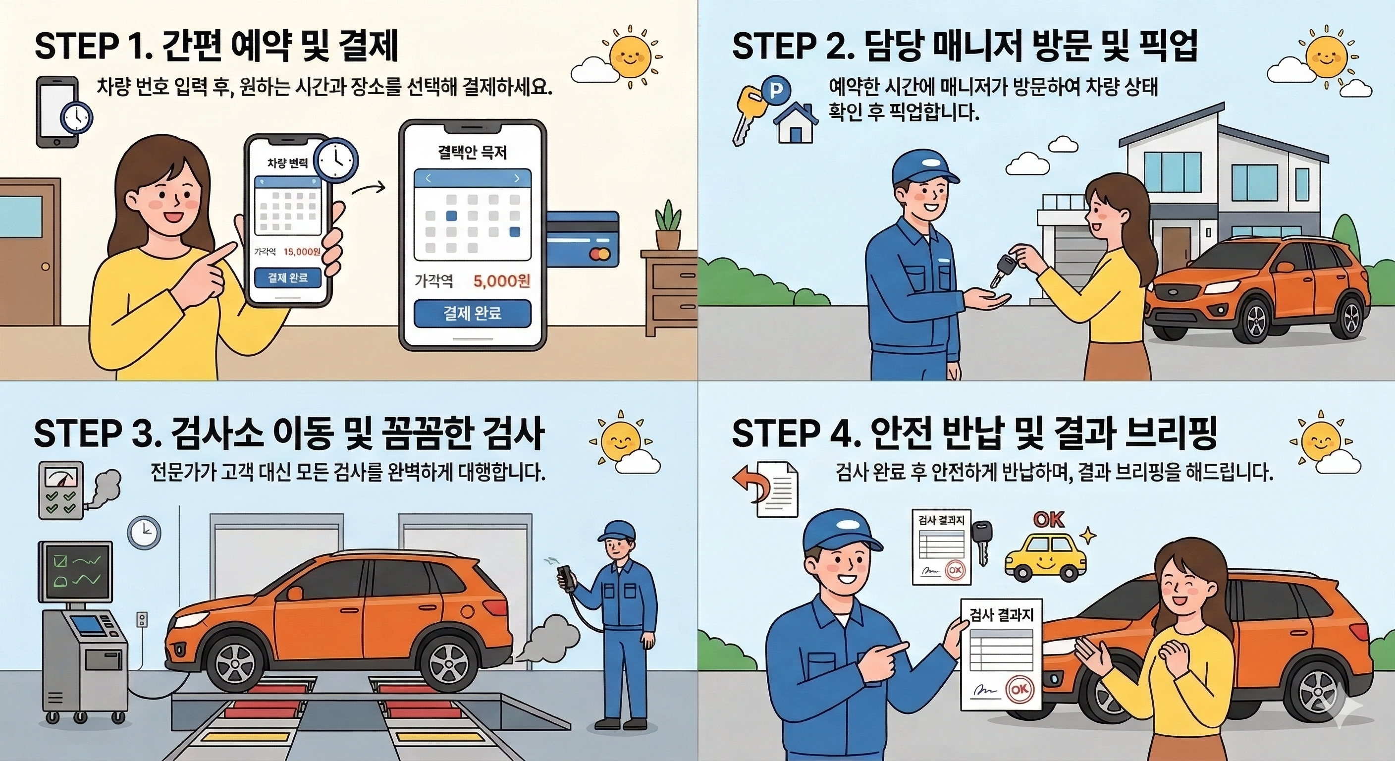 자동차 검사대행 및 정기검사 예약 진행 순서 안내