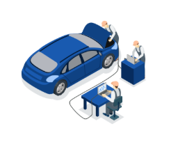 자동차 정기검사 대행 서비스 안내 일러스트